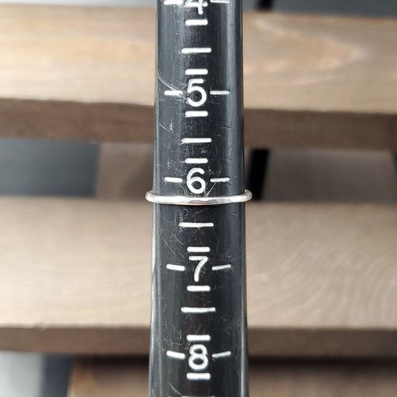 Size 6.25 Sterling Silver Small Slightly Hammered Band Ring - Picture 3 of 5